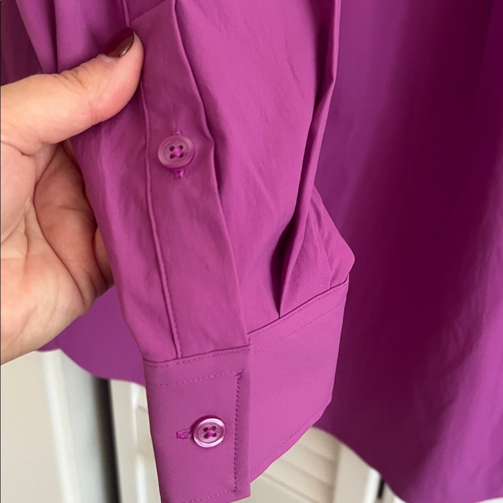 Athleta Oversized Poplin Top Purple - Picture 14 of 14